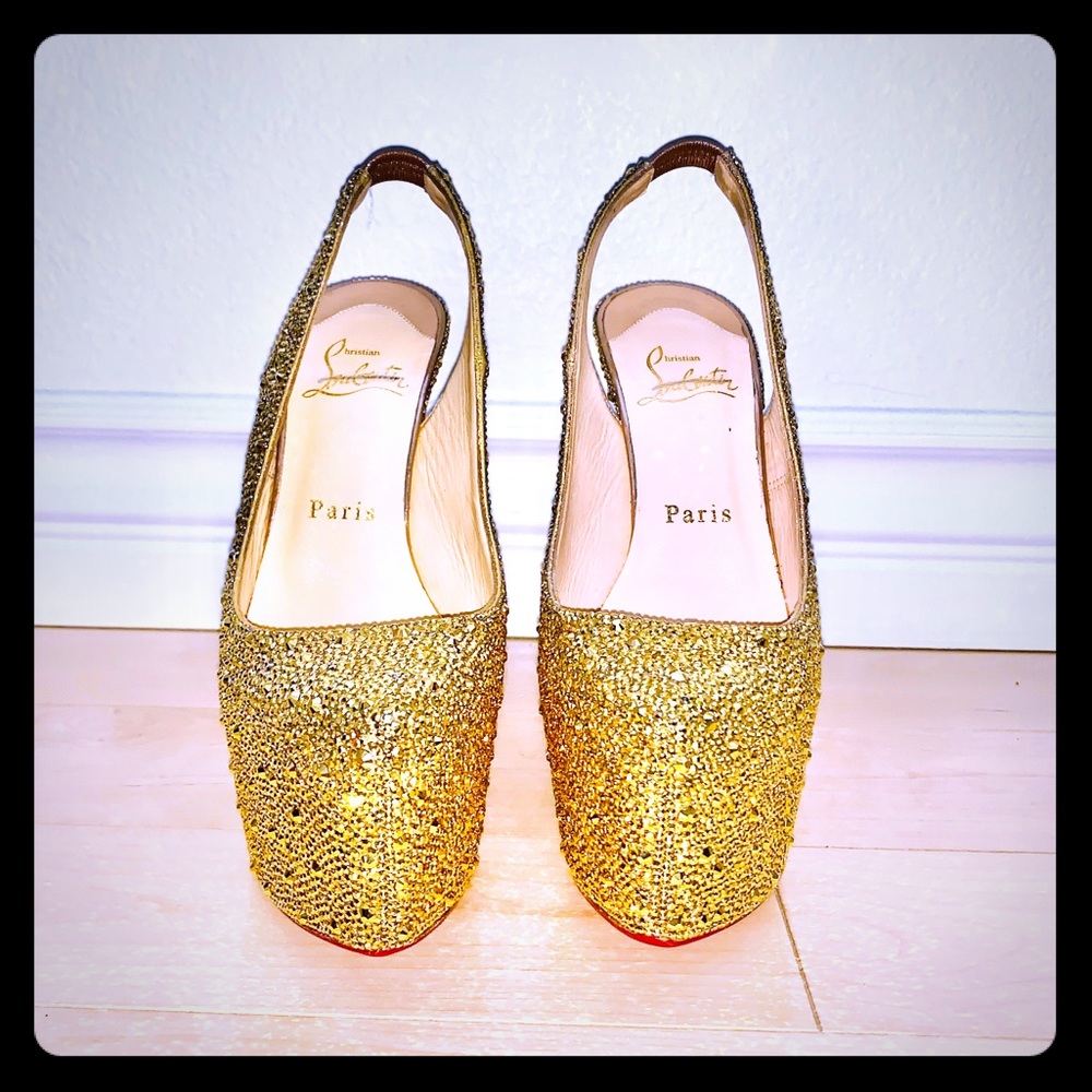 CHRISTIAN LOUBOUTIN DAFFODILS IN GOLD AURUM 160mm - Picture 4 of 8